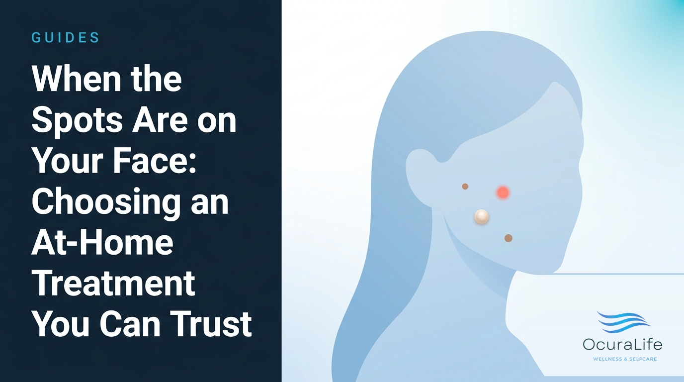 Editorial illustration: When the Spots Are on Your Face: Choosing an At-Home Treatment You Can Trust