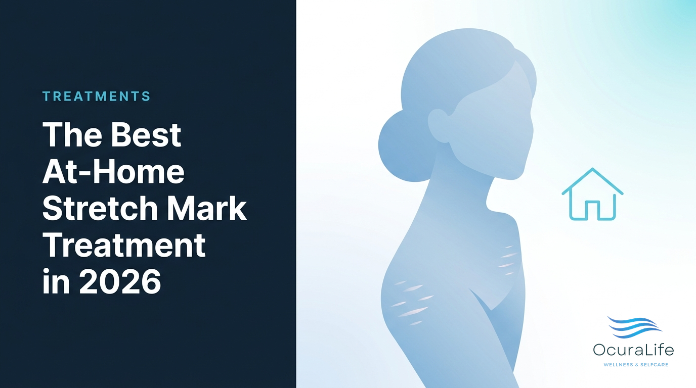 Editorial illustration: The Best At-Home Stretch Mark Treatment in 2026