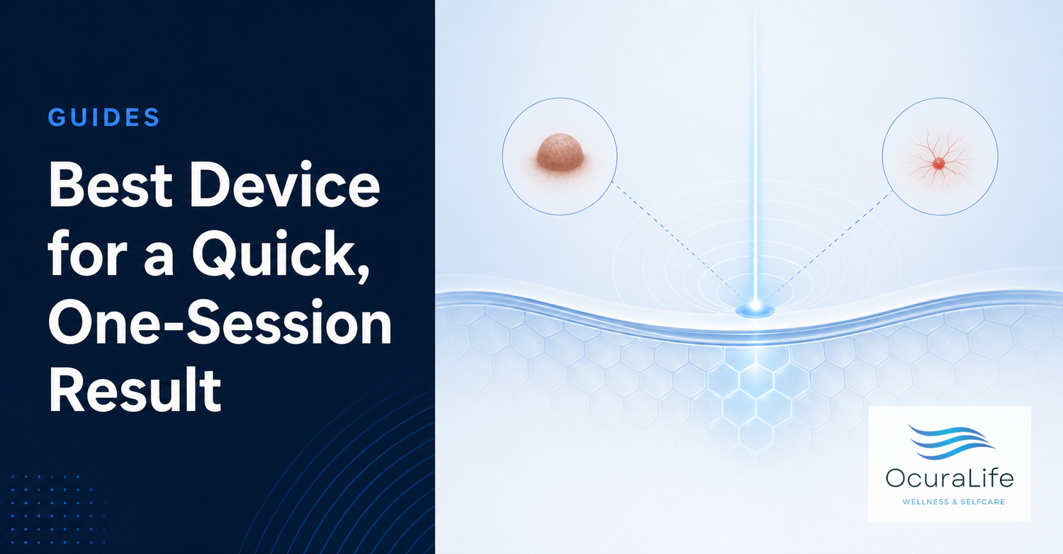 Illustration showing focused plasma treatment for a quick one-session spot result