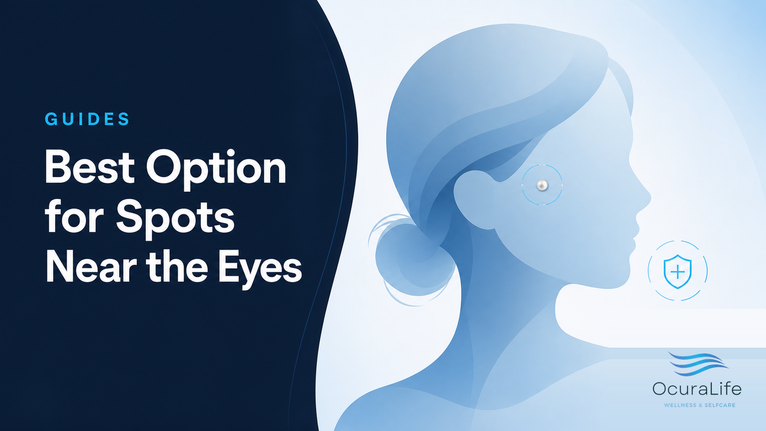 OcuraLife guide hero for choosing a precise option for spots near the eyes