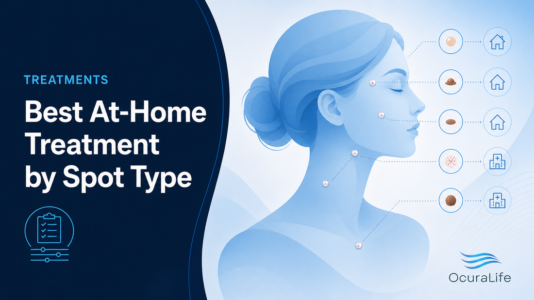 OcuraLife guide hero for matching at-home treatment by cosmetic spot type