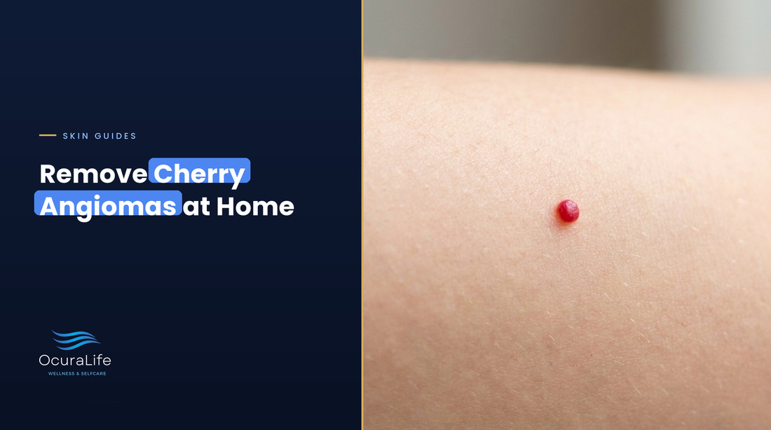 A small red cherry angioma on the upper arm, the kind you can remove at home