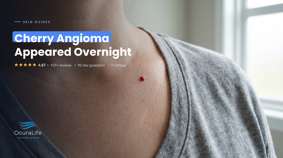 A small red cherry angioma that appeared overnight near the collarbone