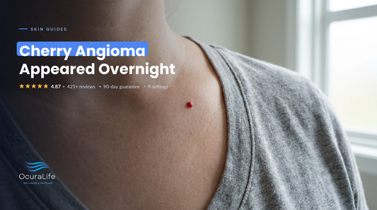 A small red cherry angioma that appeared overnight near the collarbone
