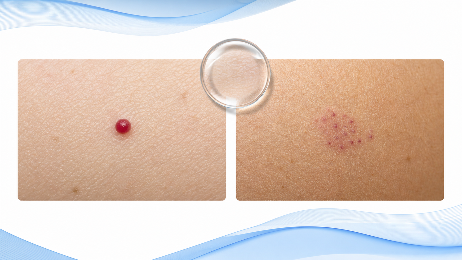 Cherry Angioma vs Petechiae: The Blanch Test Explained infographic
