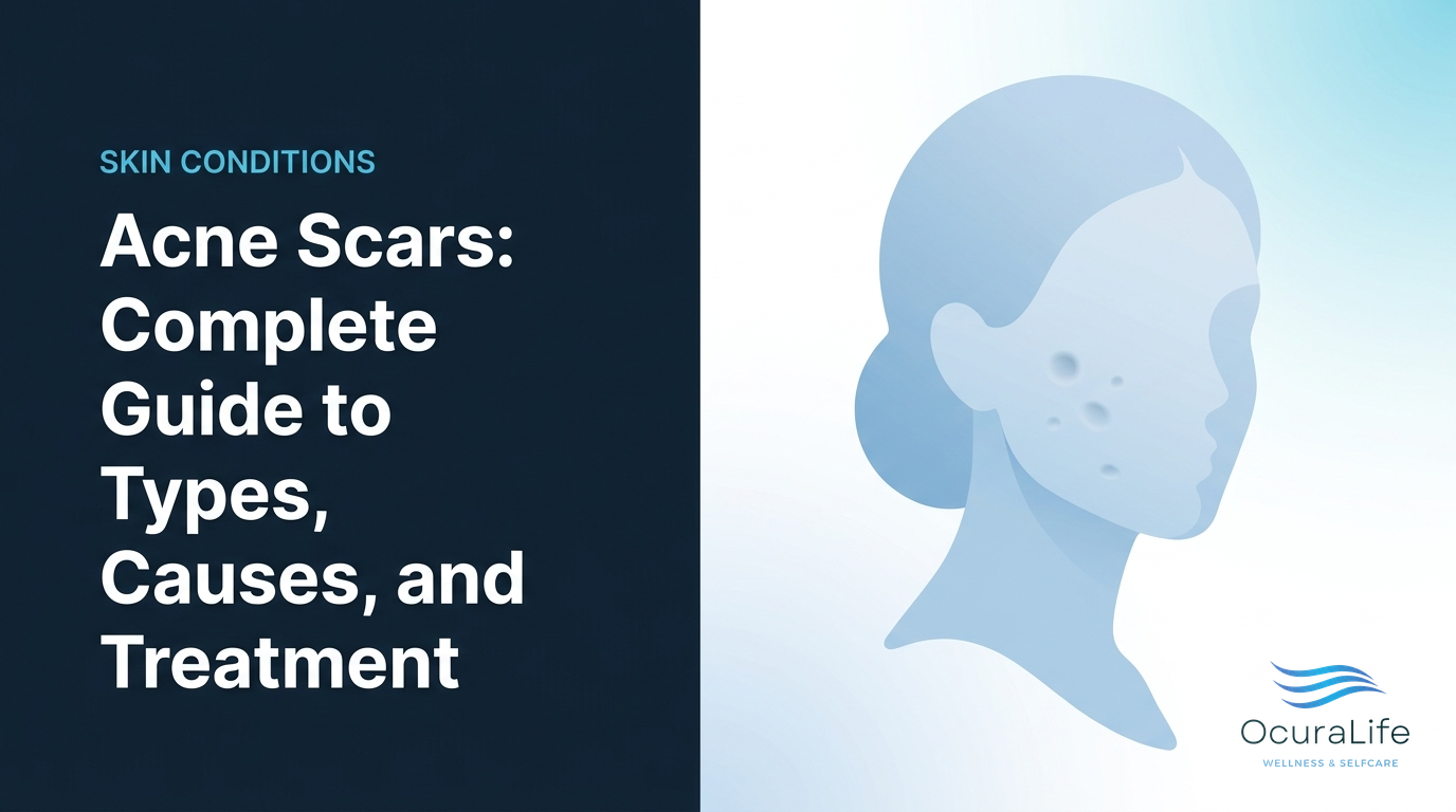Editorial illustration: Acne Scars: Complete Guide to Types, Causes, and Treatment