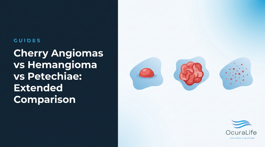 Editorial illustration: Cherry Angiomas vs Hemangioma vs Petechiae: Extended Comparison