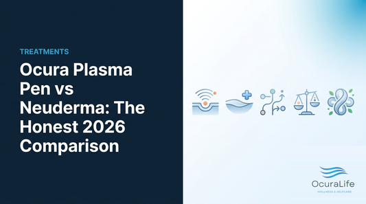 Editorial illustration: Ocura Plasma Pen vs Neuderma: The Honest 2026 Comparison