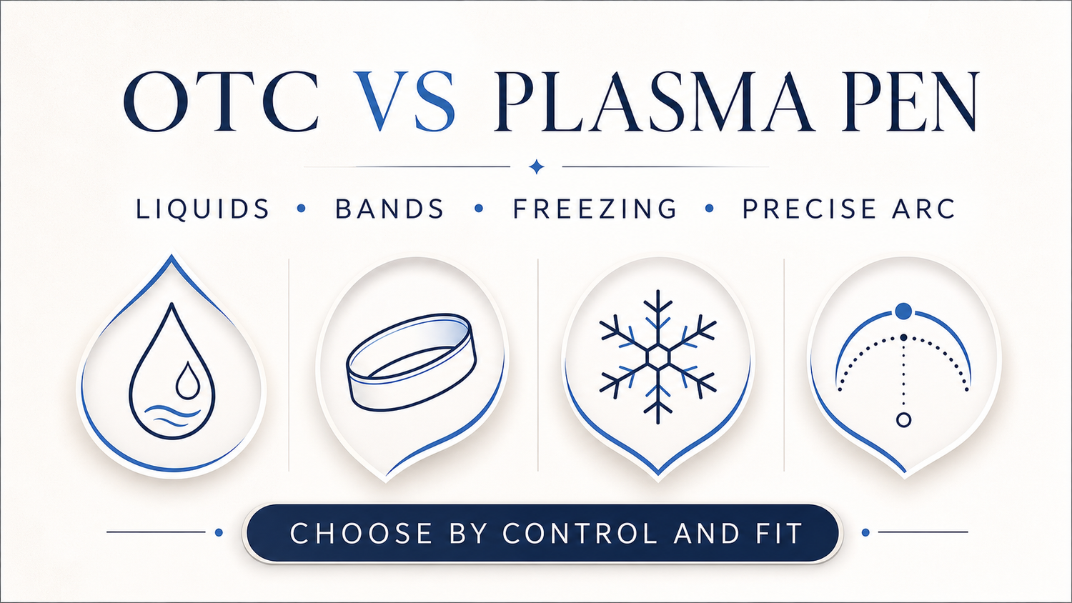 Over-the-Counter Removers vs an At-Home Plasma Pen infographic
