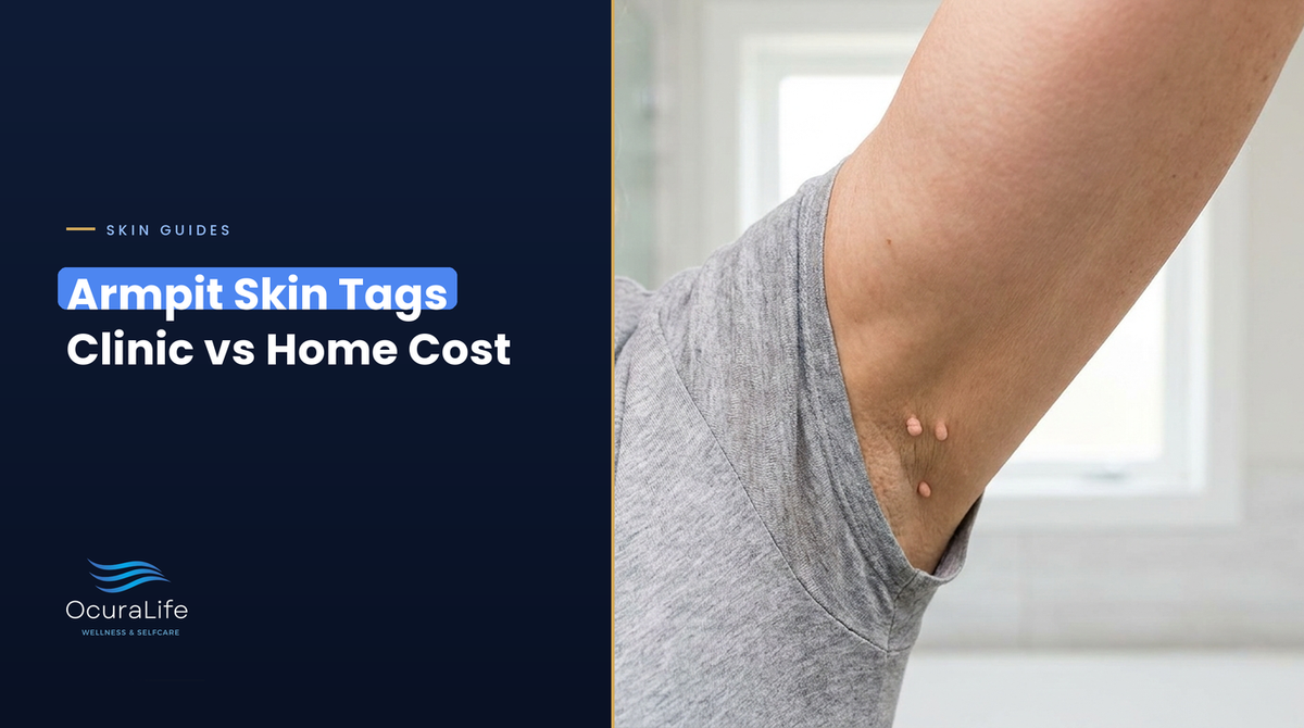 Small cluster of skin tags in the armpit fold of a raised arm