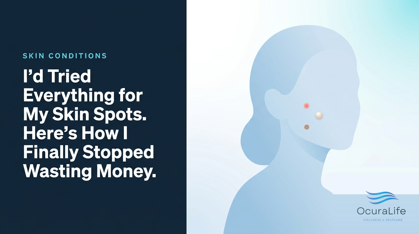 Editorial illustration: I'd Tried Everything for My Skin Spots. Here's How I Finally Stopped Wasting Money.