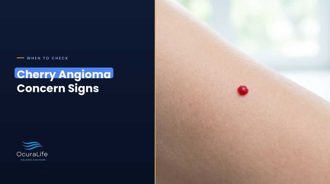 A small red cherry angioma on the upper arm, and the signs that mean it is worth a doctor's look