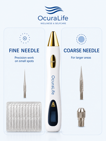 Ocura plasma pen needle tips for skin tag, milia and cherry angioma treatment