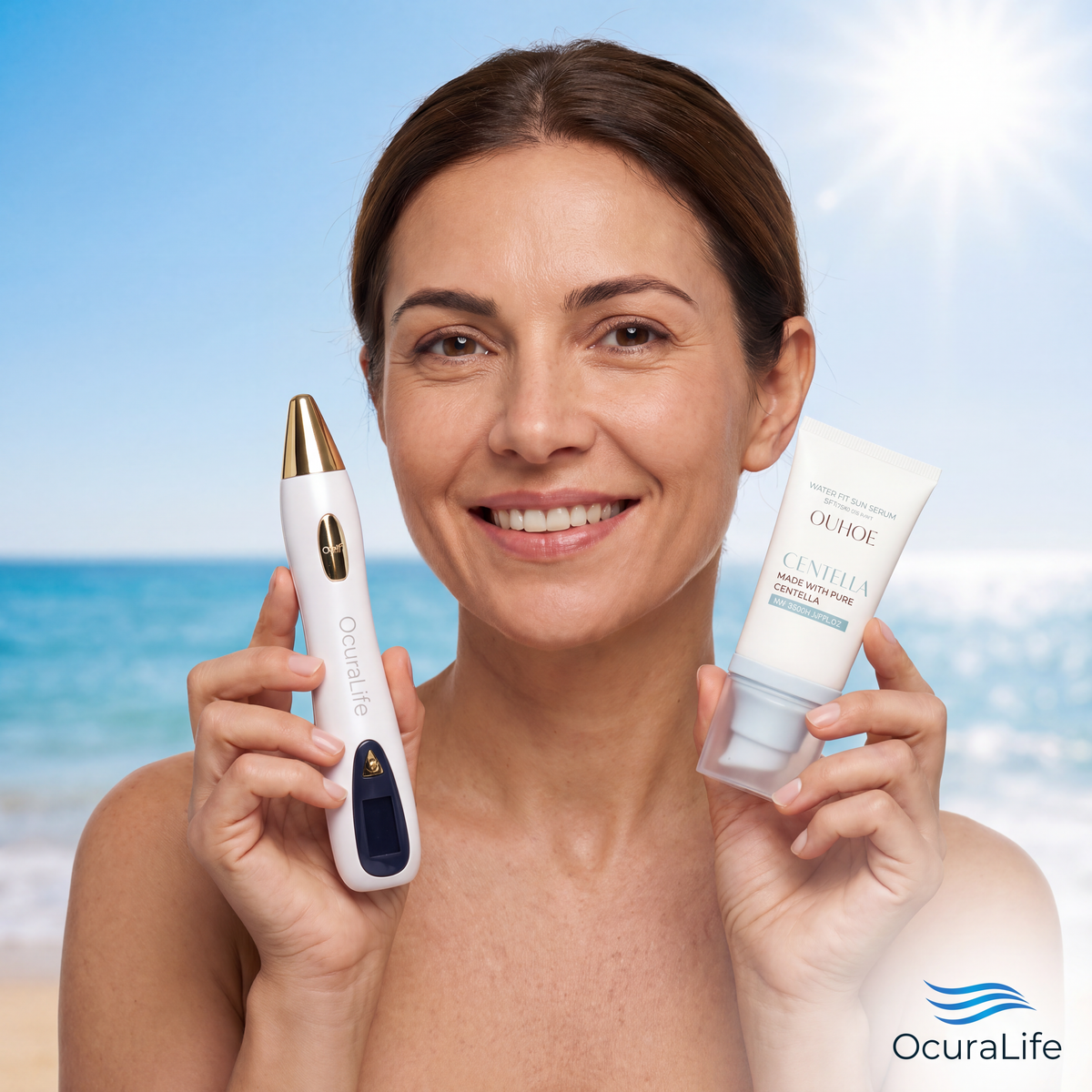 Ocura SPF 50 aftercare sunscreen for protecting skin healing after plasma pen treatment