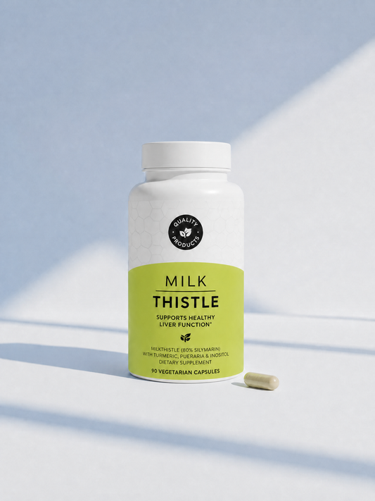 Milk thistle supplement bottle with one vegetarian capsule