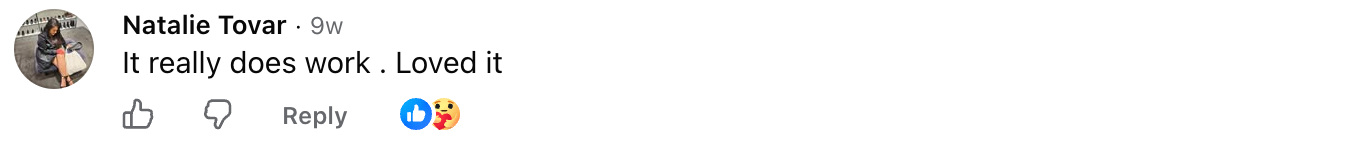Natalie Tovar, Facebook comment