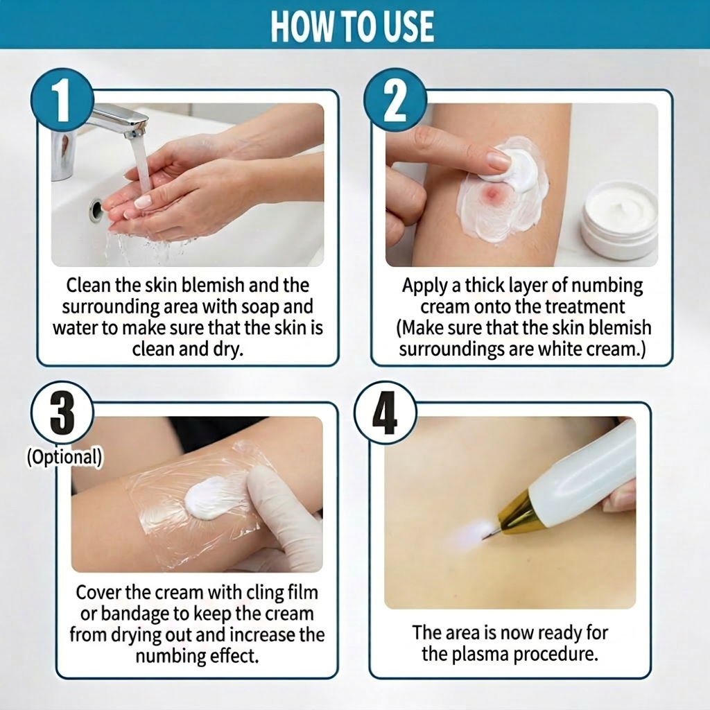 Ocura numbing cream application for pain-free at-home treatment