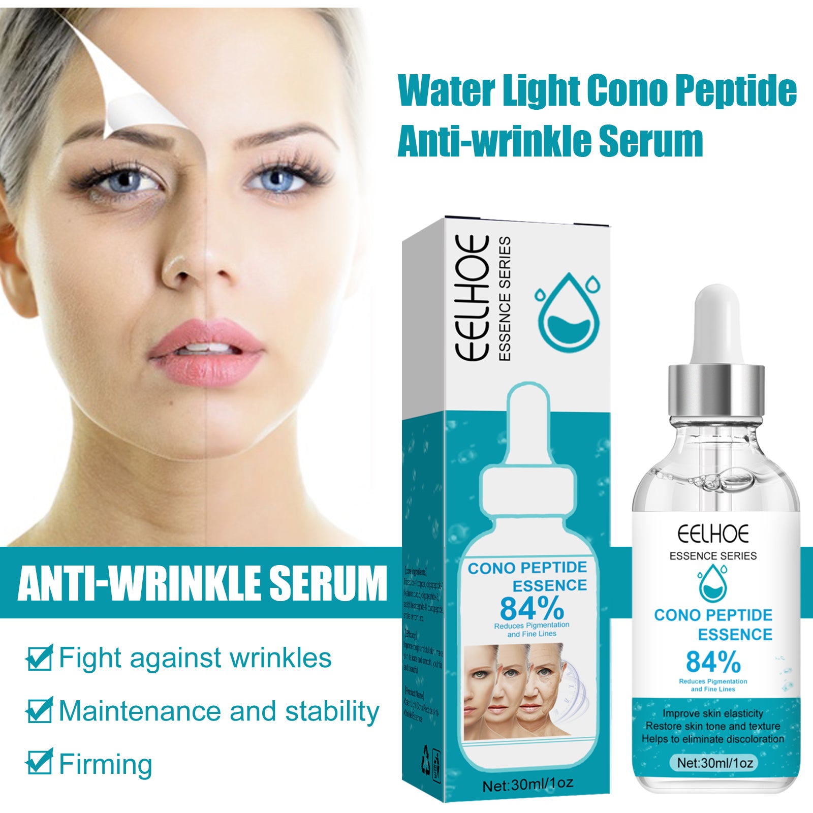 Ocura peptide anti-wrinkle serum for reducing fine lines and firming skin