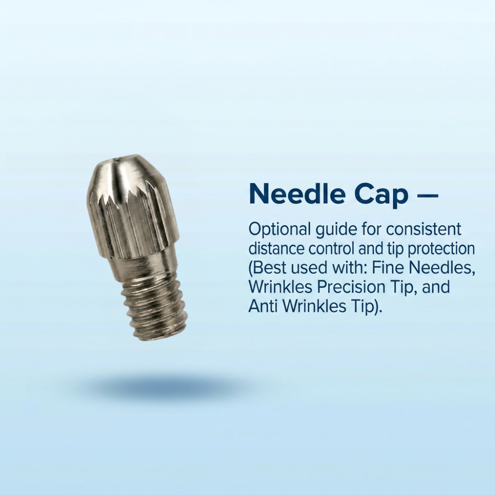 Ocura coarse needle tip with cap for plasma pen skin tag treatment