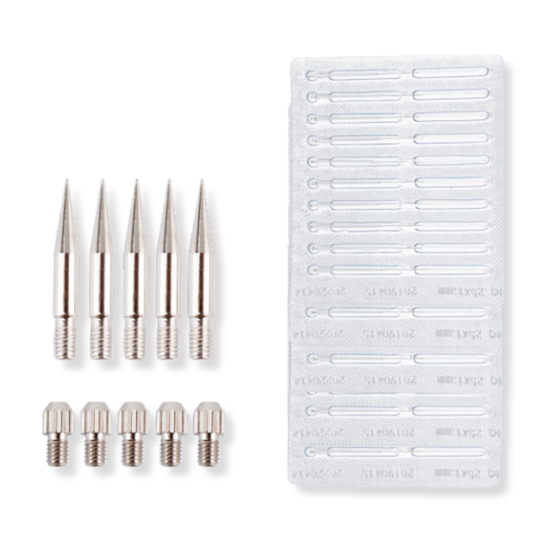 Ocura fine needle tips for detailed dark spot and milia treatment