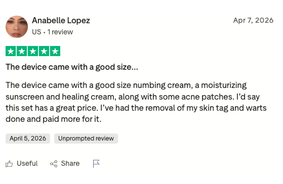 Anabelle, verified Trustpilot review