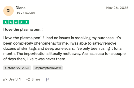 Diana, verified Trustpilot review