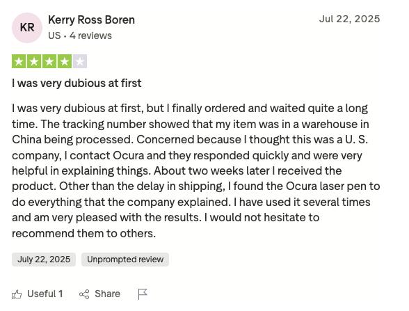 Kerry, verified Trustpilot review