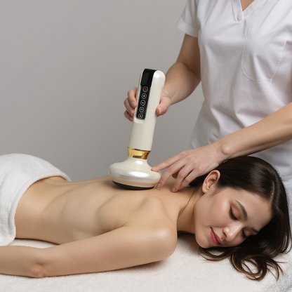 Slimmex anti-cellulite device in a spa setting for a relaxing body treatment